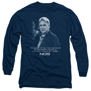 Navy men's long sleeve t-shirt with NCIS Creek graphic