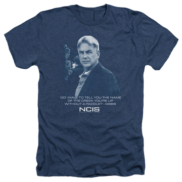 Navy men's heather t-shirt with NCIS Creek graphic