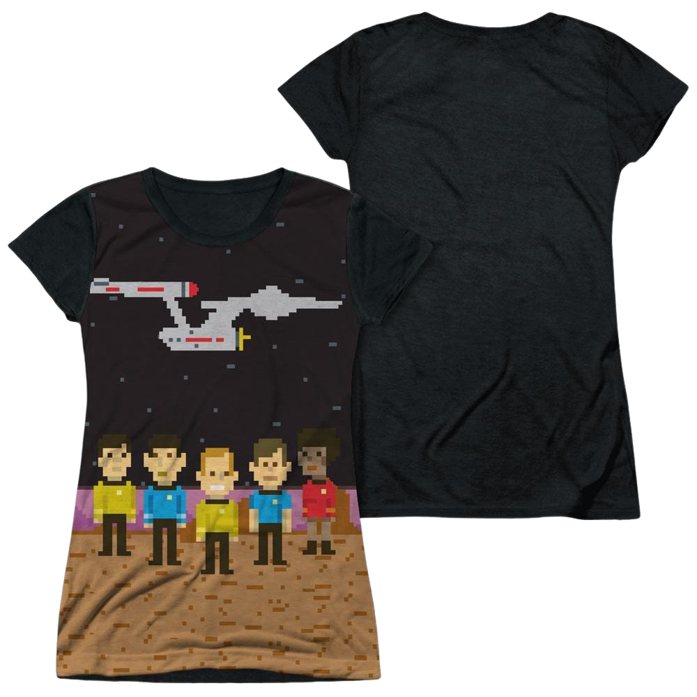 Star Trek Pixel Crew Juniors Black Back T-Shirt Juniors Black Back T-Shirt Star Trek   