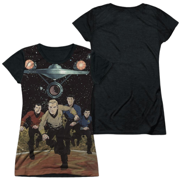 Star Trek Running juniors black back t-shirt