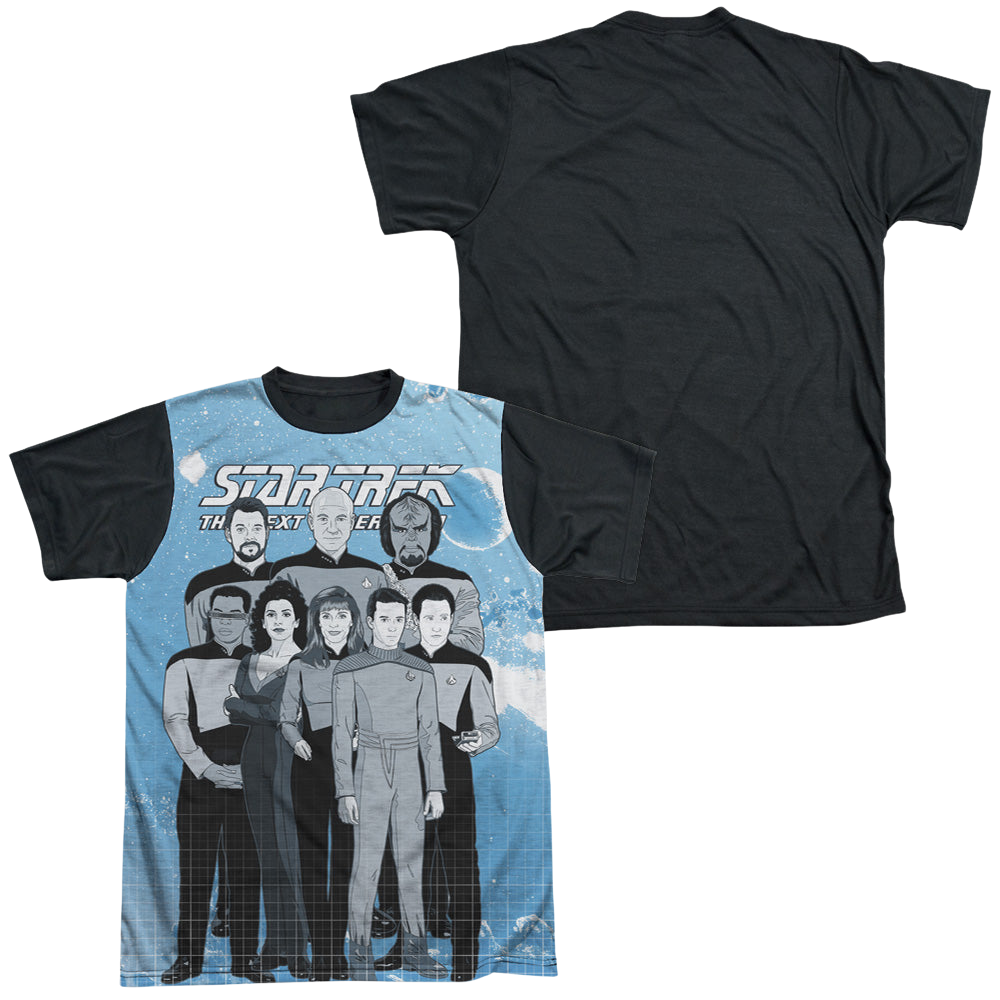 Star Trek The Next Generation Tng Comic Cast - Men's Black Back T-Shirt Men's Black Back T-Shirt Star Trek   