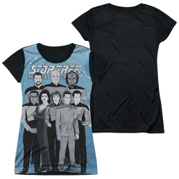 Star Trek The Next Generation Tng Comic Cast - Juniors Black Back T-Shirt Juniors Black Back T-Shirt Star Trek   