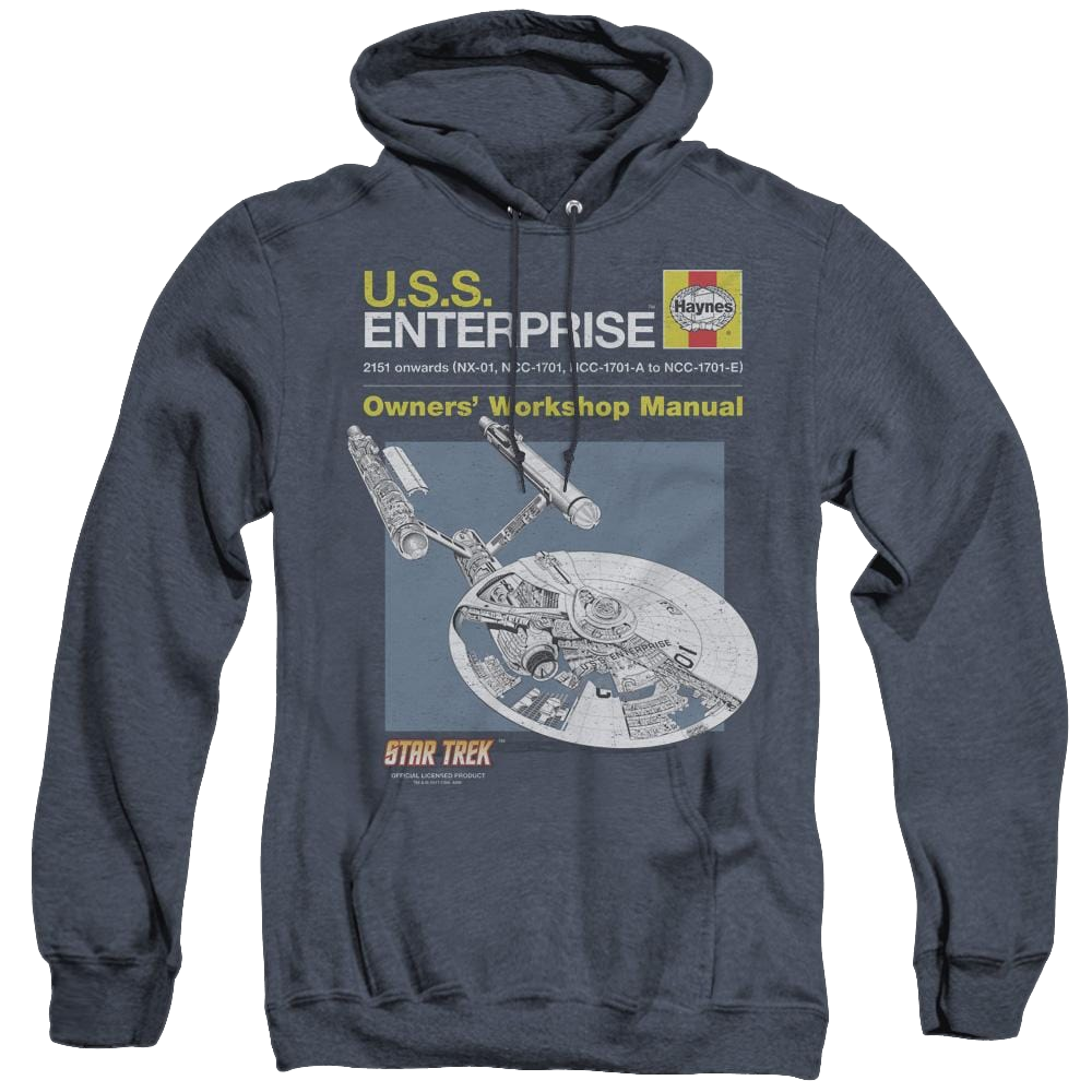Star Trek The Original Series Enterprise Manual - Heather Pullover Hoodie Heather Pullover Hoodie Star Trek   