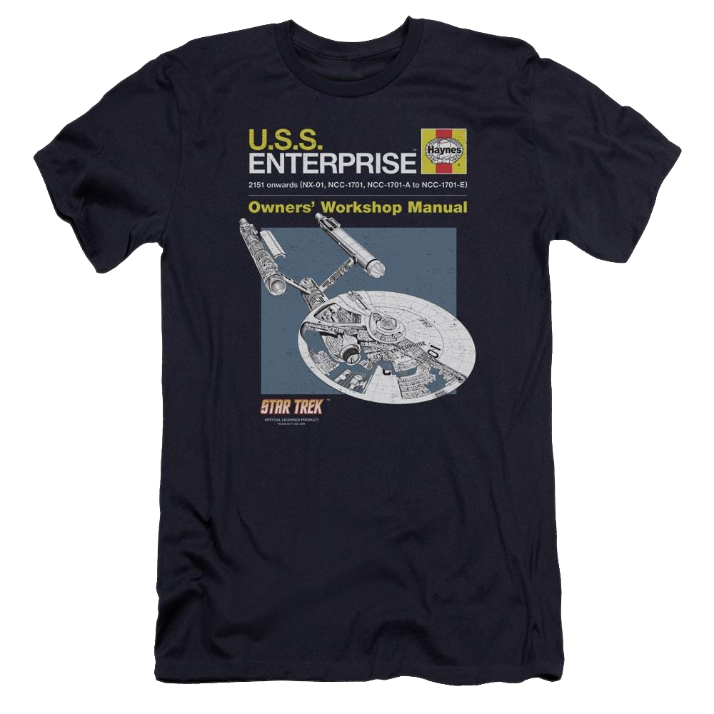 Star Trek Enterprise Manual Premium Adult Slim Fit T-Shirt Men's Premium Slim Fit T-Shirt Star Trek   