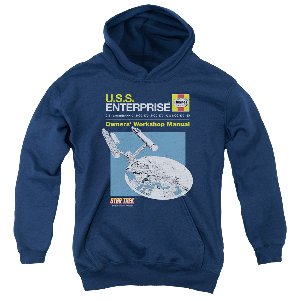 Star Trek The Original Series Enterprise Manual - Youth Hoodie Youth Hoodie (Ages 8-12) Star Trek   