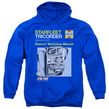 Royal pullover hoodie with Star Trek Tricorder Manual graphic