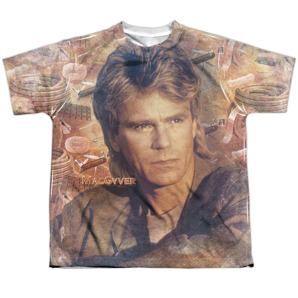 MacGyver Tools Of The Trade - Youth All-Over Print T-Shirt Youth All-Over Print T-Shirt (Ages 8-12) MacGyver   