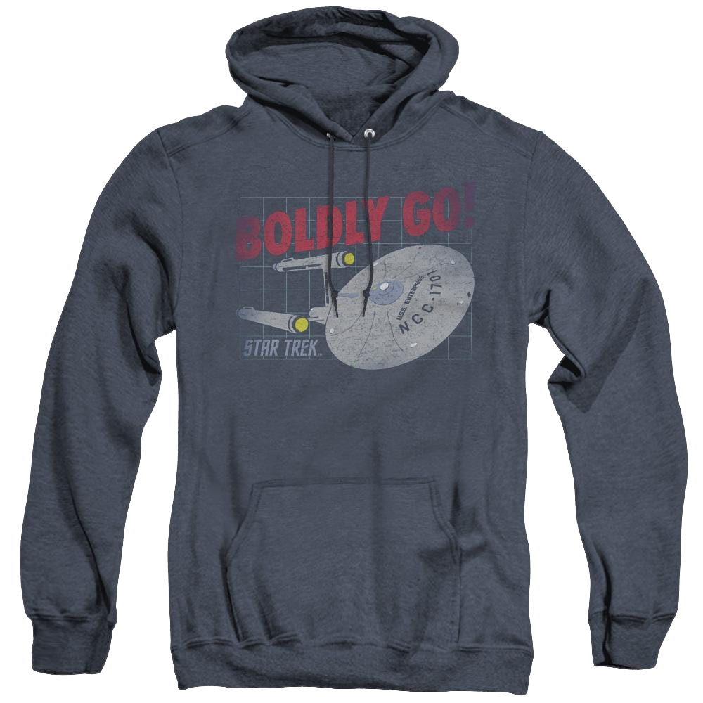 Star Trek The Original Series Boldly Go - Heather Pullover Hoodie Heather Pullover Hoodie Star Trek   