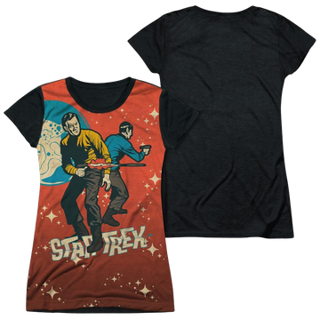 Star Trek Teamwork juniors black back t-shirt