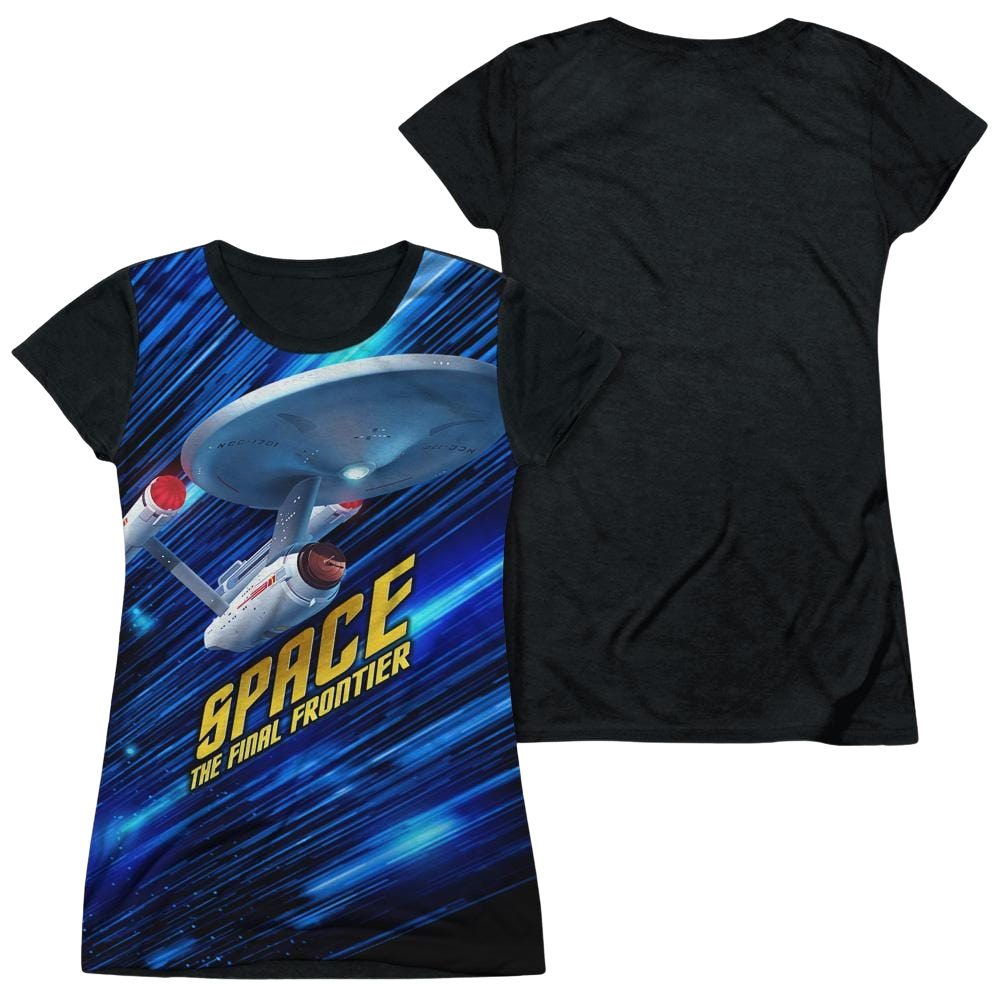 Star Trek Space Frontier Juniors Black Back T-Shirt Juniors Black Back T-Shirt Star Trek   