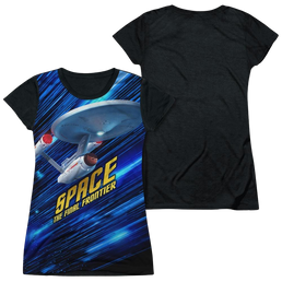 Star Trek Space Frontier Juniors Black Back T-Shirt Juniors Black Back T-Shirt Star Trek   