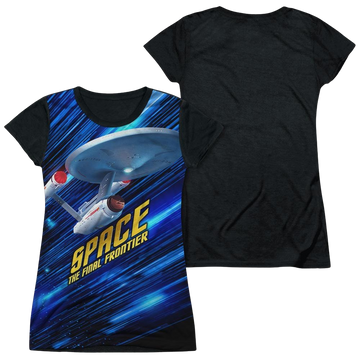Star Trek Space Frontier juniors black back t-shirt