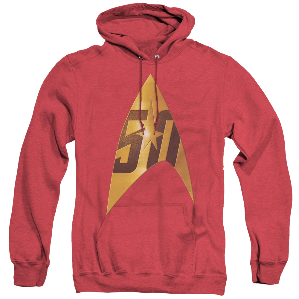 Star Trek The Original Series 50Th Anniversary Delta - Heather Pullover Hoodie Heather Pullover Hoodie Star Trek   