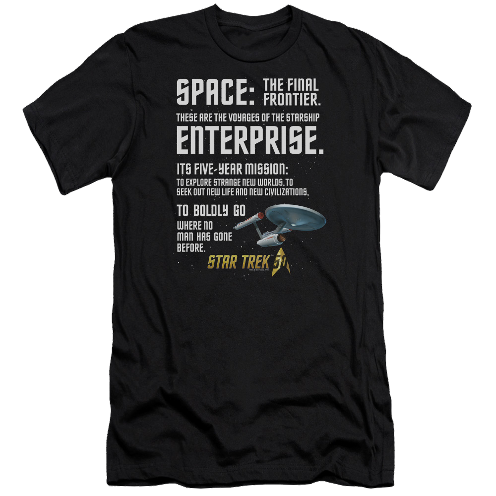 Star Trek Intro Premium Adult Slim Fit T-Shirt Men's Premium Slim Fit T-Shirt Star Trek   