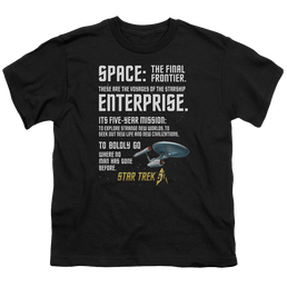 Star Trek The Original Series Intro - Youth T-Shirt Youth T-Shirt (Ages 8-12) Star Trek   