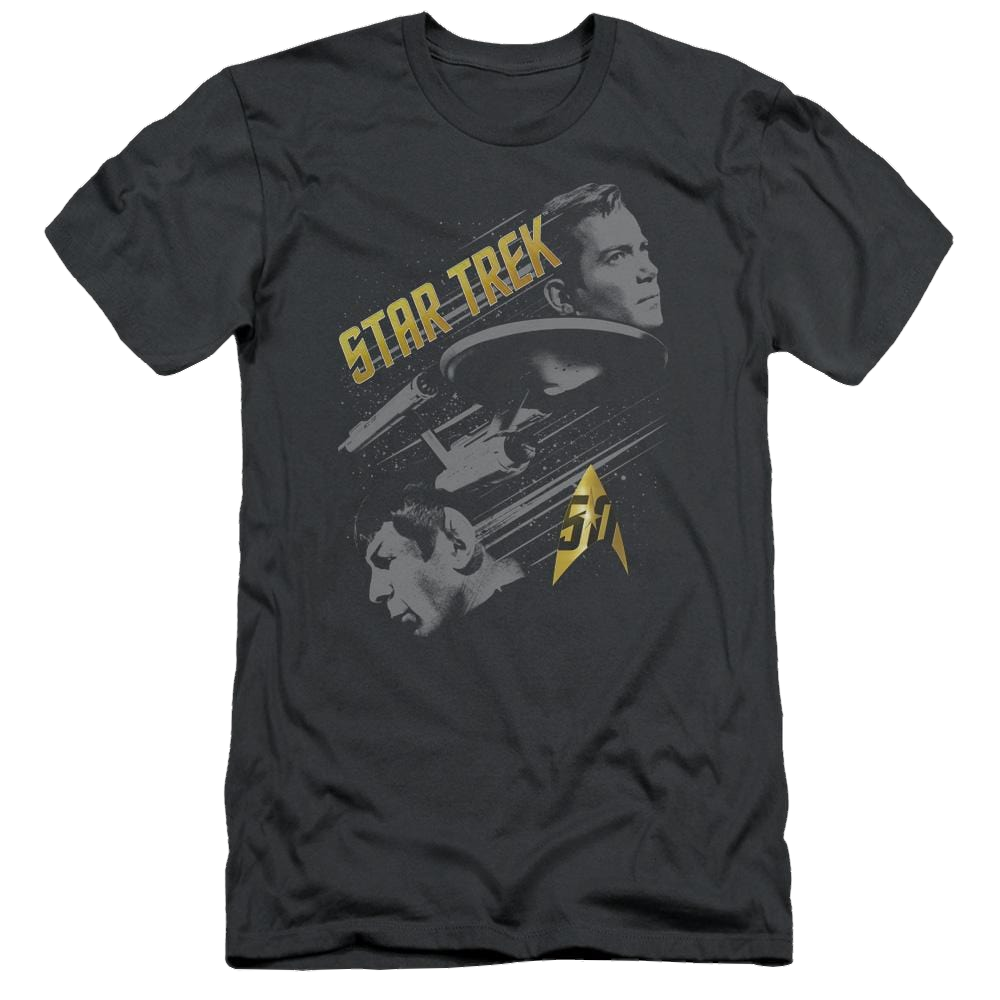 Star Trek 50 Year Frontier Men's Slim Fit T-Shirt Men's Slim Fit T-Shirt Star Trek   