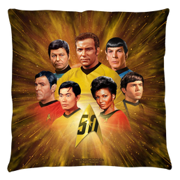 Star Trek - 50th Crew Throw Pillow Throw Pillows Star Trek   