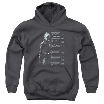 Charcoal youth hoodie for ages 8 to 12 with Star Trek Beyond Jaylah graphic