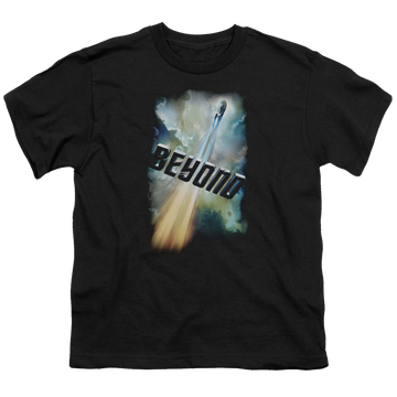 Black youth t-shirt for ages 8 to 12 with Star Trek Beyond Poster graphic