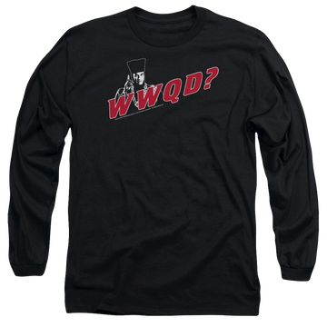 Black men's long sleeve t-shirt with Star Trek Wwqd graphic