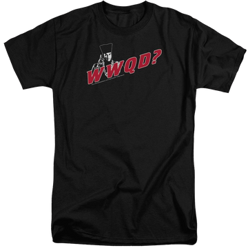 Black men's tall fit t-shirt with Star Trek Wwqd graphic