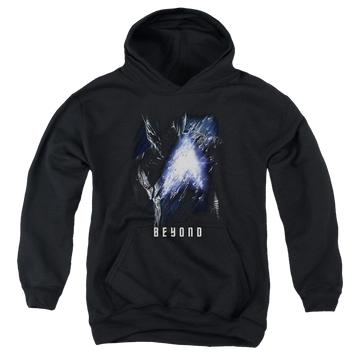 Black youth hoodie for ages 8 to 12 with Star Trek Beyond Krall Poster graphic