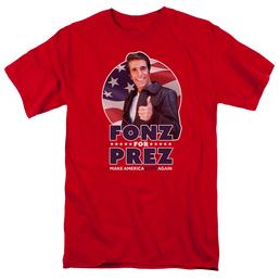 Happy Days Fonz For Prez Men's Regular Fit T-Shirt Men's Regular Fit T-Shirt Happy Days   