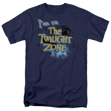 Navy men's regular fit t-shirt with Im In The Twilight Zone graphic