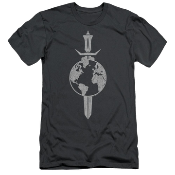 Charcoal men's premium slim fit t-shirt with Star Trek Enterprise Terran Empire graphic