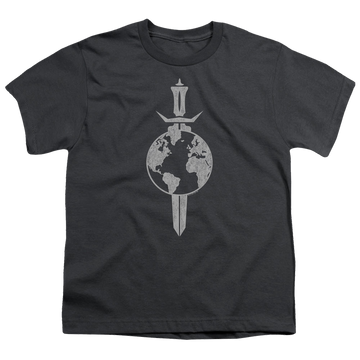 Charcoal youth t-shirt for ages 8 to 12 with Star Trek Enterprise Terran Empire graphic