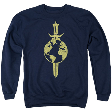 Navy men's crewneck sweatshirt with Star Trek Enterprise Terran Empire graphic