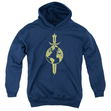Navy youth hoodie for ages 8 to 12 with Star Trek Enterprise Terran Empire graphic