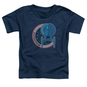 Navy toddler t-shirt with Star Trek Enterprise Patch graphic