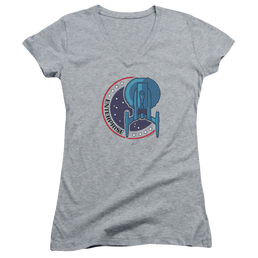 Star Trek Enterprise Enterprise Patch - Juniors V-Neck T-Shirt Juniors V-Neck T-Shirt Star Trek   