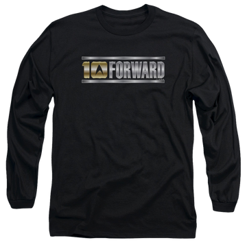 Black men's long sleeve t-shirt with Star Trek Ten Forward graphic