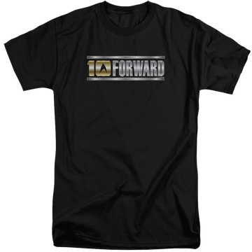 Black men's tall fit t-shirt with Star Trek Ten Forward graphic