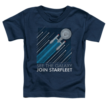 Navy toddler t-shirt with Star Trek Starfleet Recruitment Poster graphic