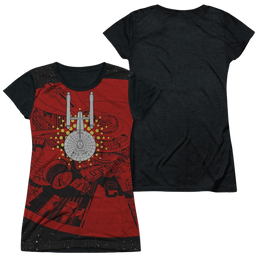 Star Trek Uss Enterprise Schematic Juniors Black Back T-Shirt Juniors Black Back T-Shirt Star Trek   
