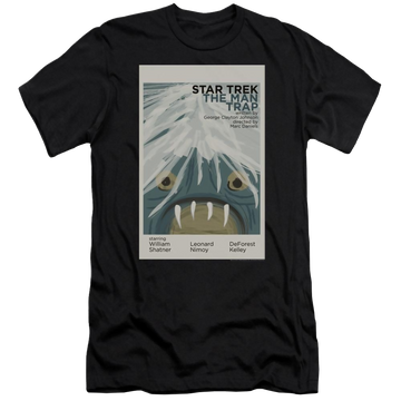 White men's premium slim fit t-shirt with Star Trek Tos Episode 1 graphic