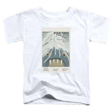White toddler t-shirt with Star Trek The Original Series Tos Episode 1 graphic