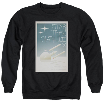 Black men's crewneck sweatshirt with Star Trek The Original Series Tos Episode 2 graphic