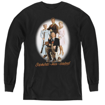 Black youth long sleeve t-shirt with Beverly Hillbillies Sophistimacated graphic