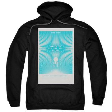 White pullover hoodie with Star Trek Tos Episode 3 graphic