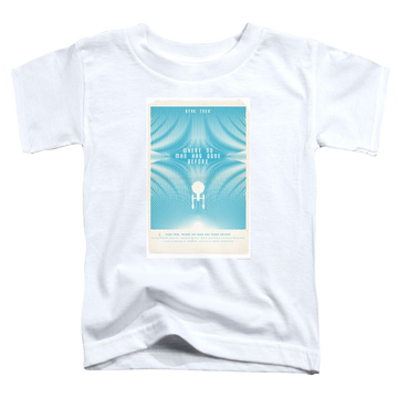 White toddler t-shirt with Star Trek Tos Episode 3 graphic