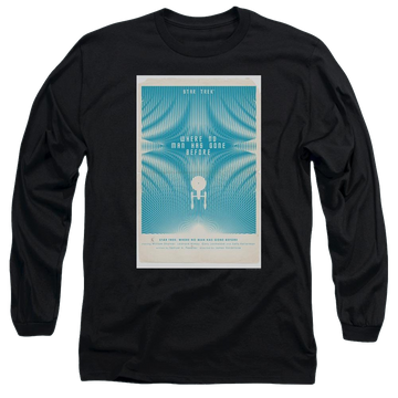 Black men's long sleeve t-shirt with Star Trek Tos Episode 3 graphic