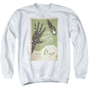White men's crewneck sweatshirt with Star Trek The Original Series Tos Episode 4 graphic