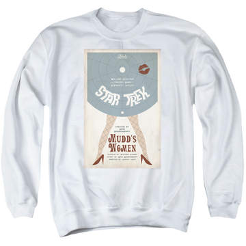 White men's crewneck sweatshirt with Star Trek The Original Series Tos Episode 6 graphic