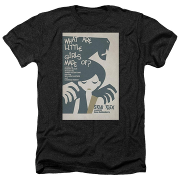 Black men's heather t-shirt with Star Trek Tos Episode 7 graphic