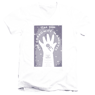 Black men's v-neck t-shirt with Star Trek Tos Episode 10 graphic