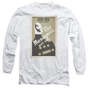 White men's long sleeve t-shirt with Star Trek Tos Episode 11 graphic